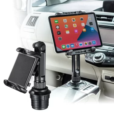 【新商品】ドリンクホルダーに設置できるタブレット・スマートフォン用車載ホルダーが発売
