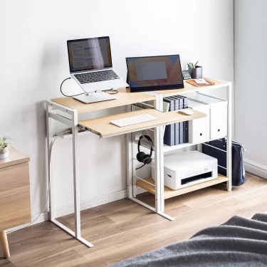 【新商品】 一体型、分割スタイル、どちらでも使いやすい2WAYパソコンデスクが発売