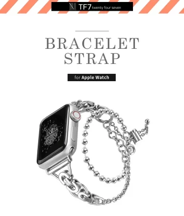 【新商品】まるでブレスレットのような細身のダブルベルトデザインでアクセサリーのように身に着けるApple Watchバンドが発売