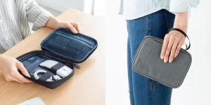 【新商品】ゴムベルトでしっかり固定でき、メッシュポケットで収納物がわかりやすいガジェットポーチをブラックとグレーが発売